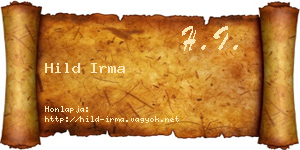 Hild Irma névjegykártya